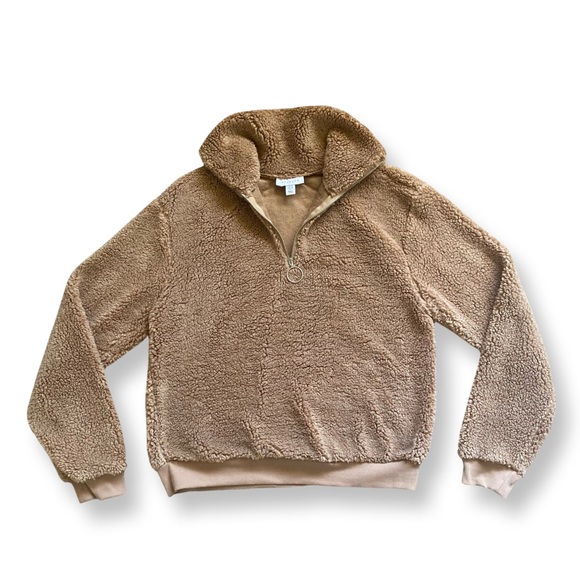 Topshop Sweaters - Topshop Brown Faux Fur Pull Over Size 6